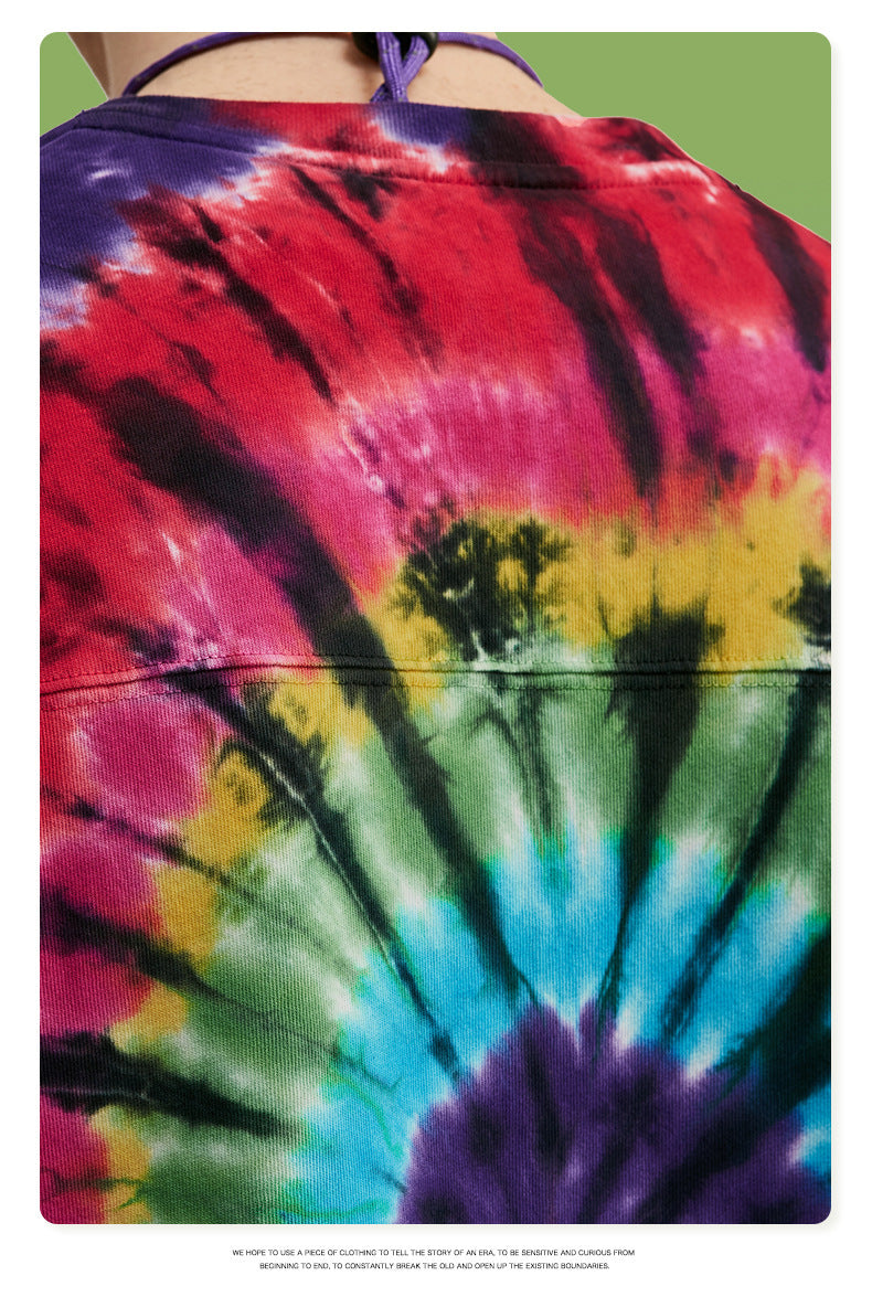 Rainbow Spiral Tie-Dye Loose Men’s Short Sleeves