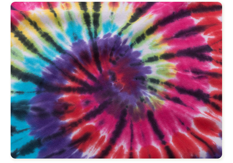 Rainbow Spiral Tie-Dye Loose Men’s Short Sleeves