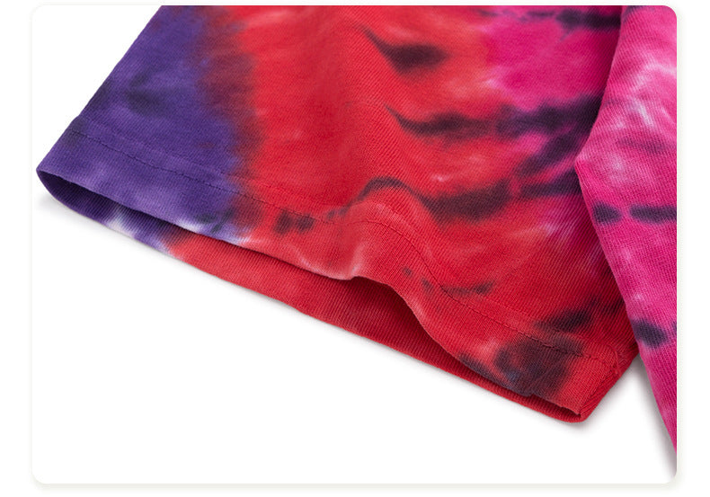 Rainbow Spiral Tie-Dye Loose Men’s Short Sleeves