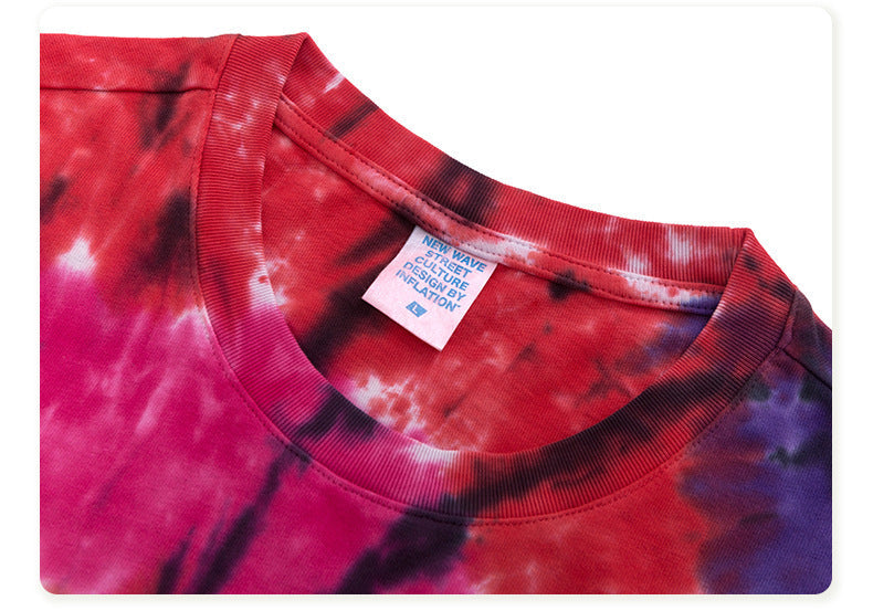 Rainbow Spiral Tie-Dye Loose Men’s Short Sleeves