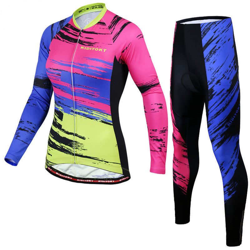 Cycling Wear New Female Autumn Long-sleeved Suit Sunscreen - Dark blue / XS