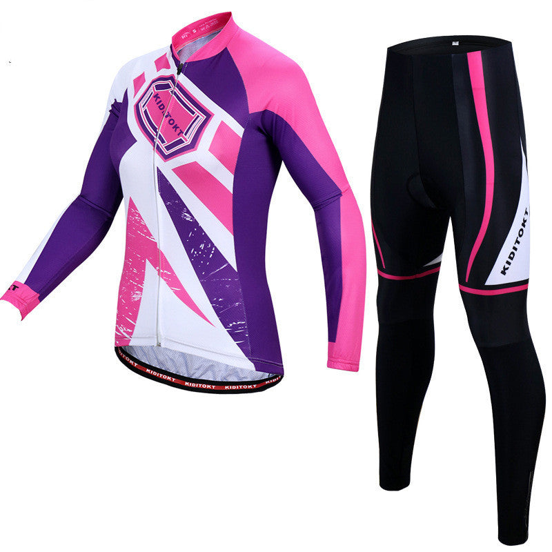 Cycling Wear New Female Autumn Long-sleeved Suit Sunscreen - Pink / XS