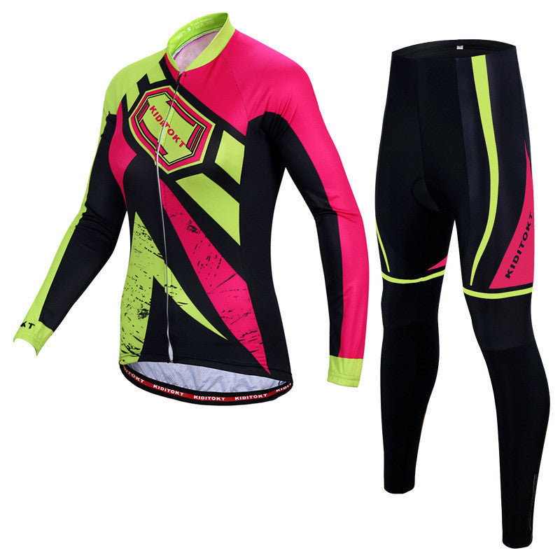 Cycling Wear New Female Autumn Long-sleeved Suit Sunscreen - Red / XS