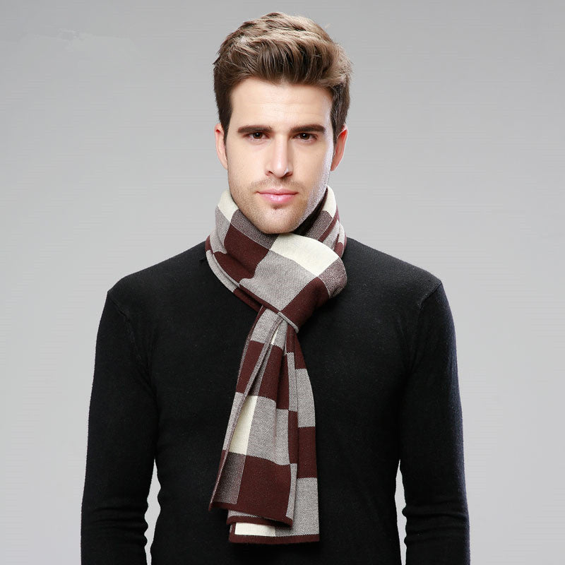 Classic And Fashionable British Checked Cashmere Scarf For Men’s Warmth - Micah / 180cm