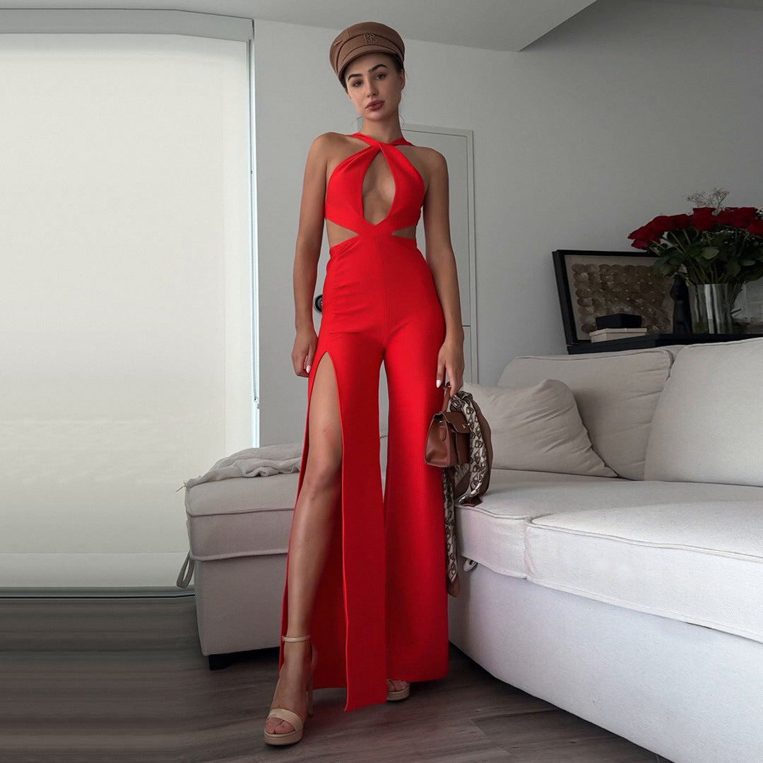 Banquet Party Bandage Jumpsuit Women’s High-grade Halter