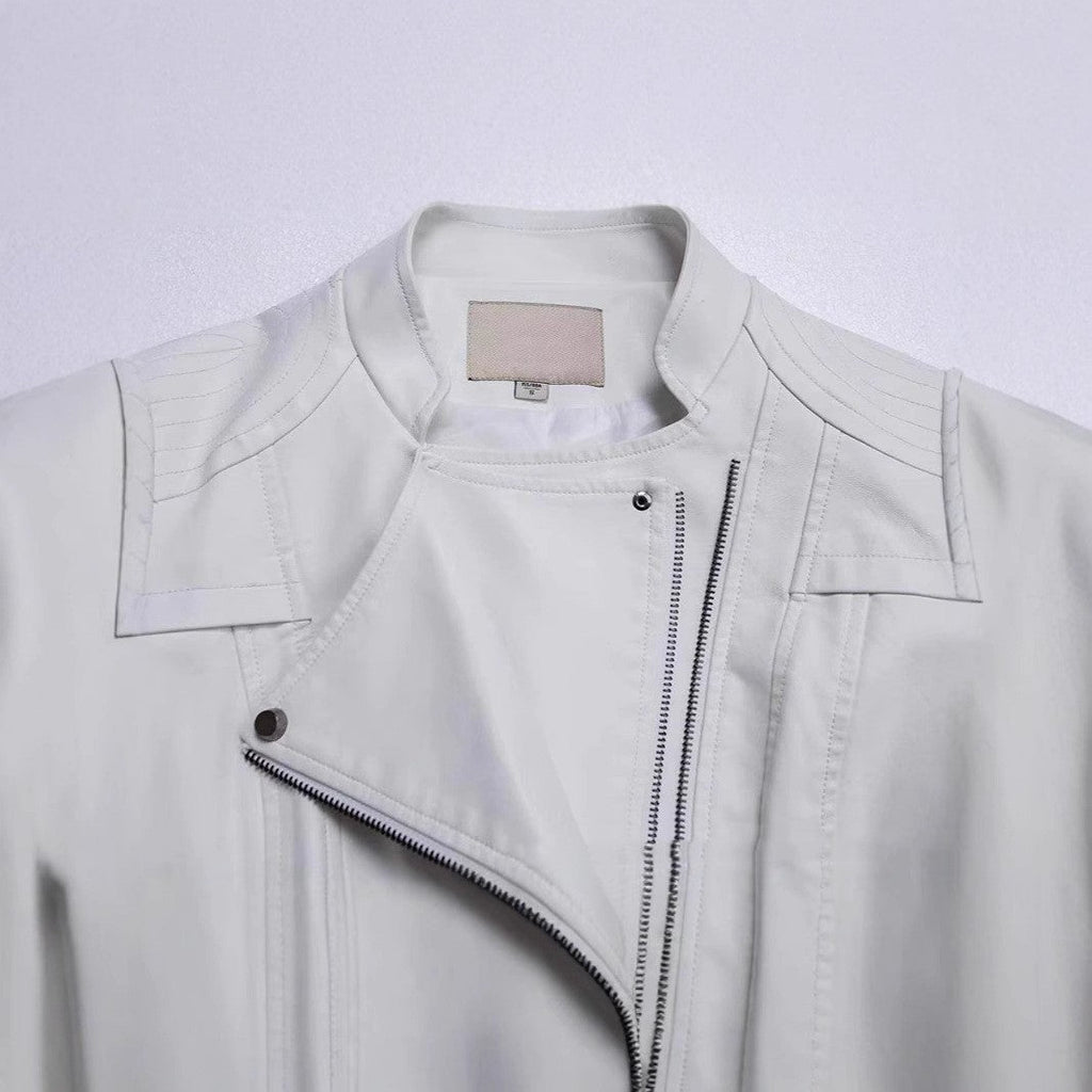 New Women’s Leather Top Coat European And American Fashion Motorcycle Slim Fit Short Leather Jacket Jacket Zipper
