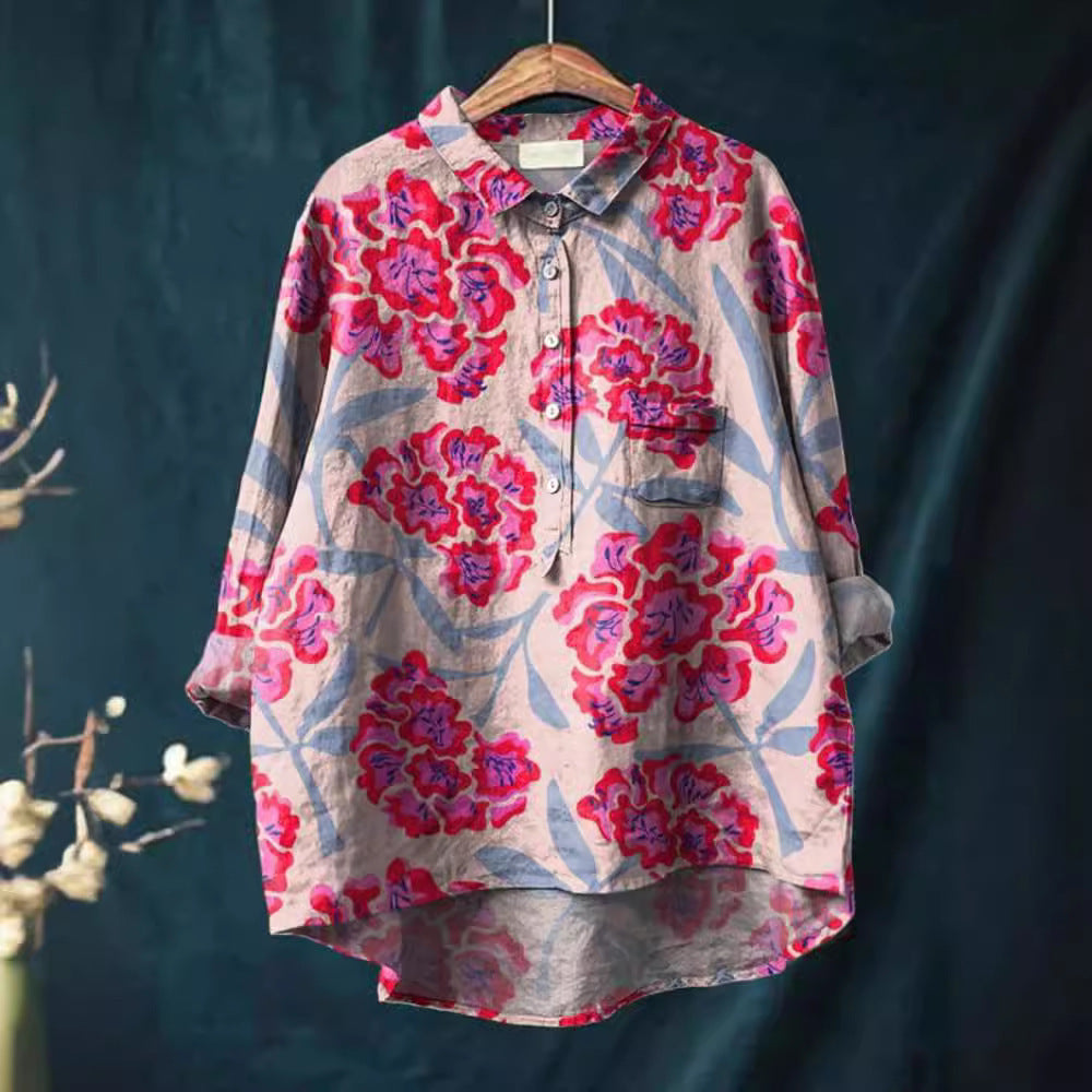 Ladies Fashion New Casual Shirt Animal Print Shirt
