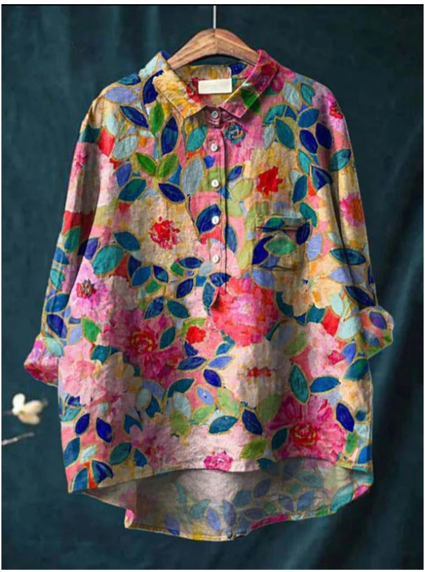 Ladies Fashion New Casual Shirt Animal Print Shirt - ACS13 / S