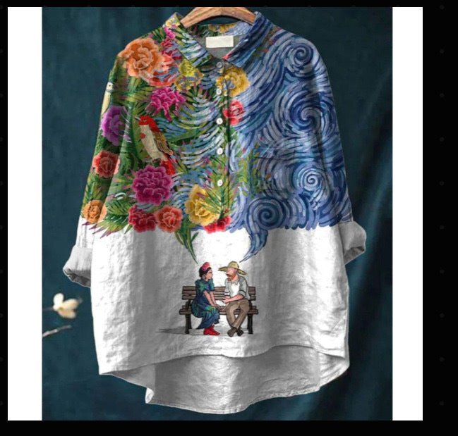 Ladies Fashion New Casual Shirt Animal Print Shirt - Ncxcs54 / S
