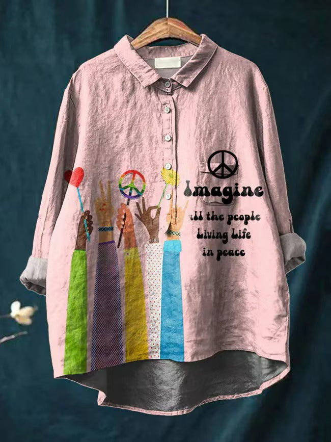 Ladies Fashion New Casual Shirt Animal Print Shirt - Ncxcs58 / S