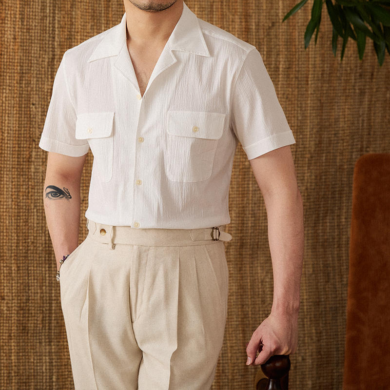 Summer Retro Breathable Ancient Short-sleeved Casual Shirt