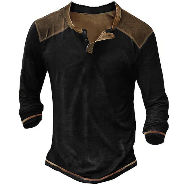 Retro Casual Long Sleeved Men Shirt - CT09PL9997 / S