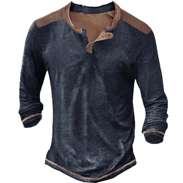Retro Casual Long Sleeved Men Shirt - CT09PL9998 / S