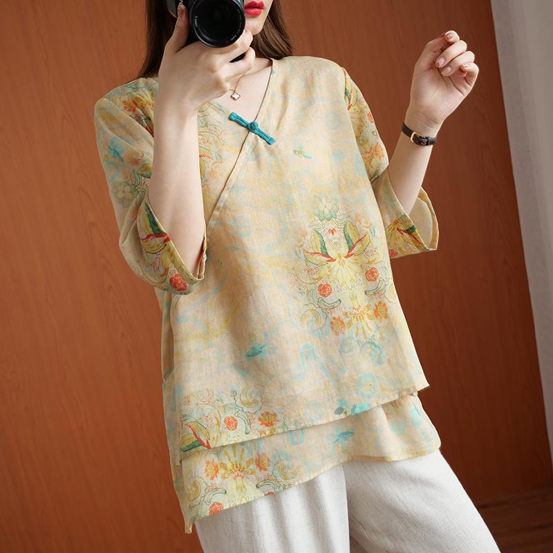 Chinese Style Retro Anti-aging Temperament Shirt Women’s Summer Loose