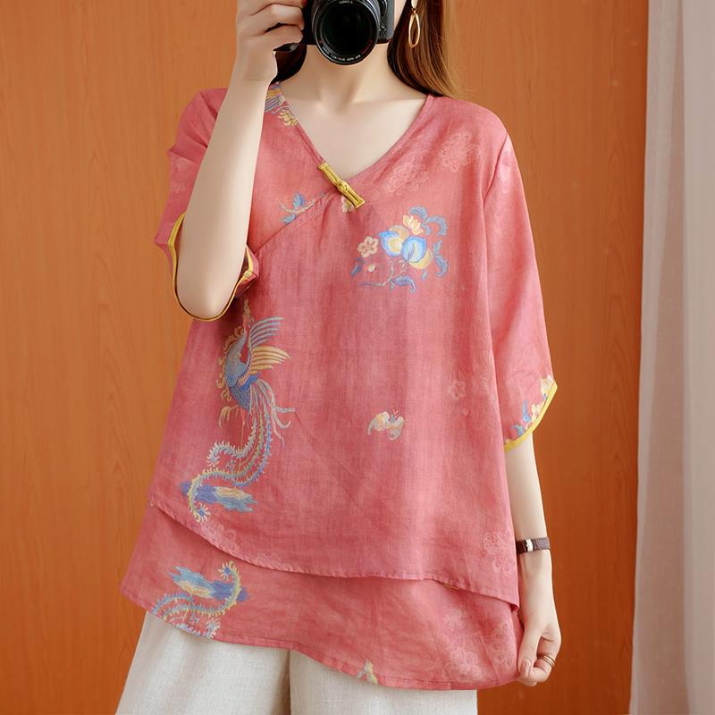 Chinese Style Retro Anti-aging Temperament Shirt Women’s Summer Loose