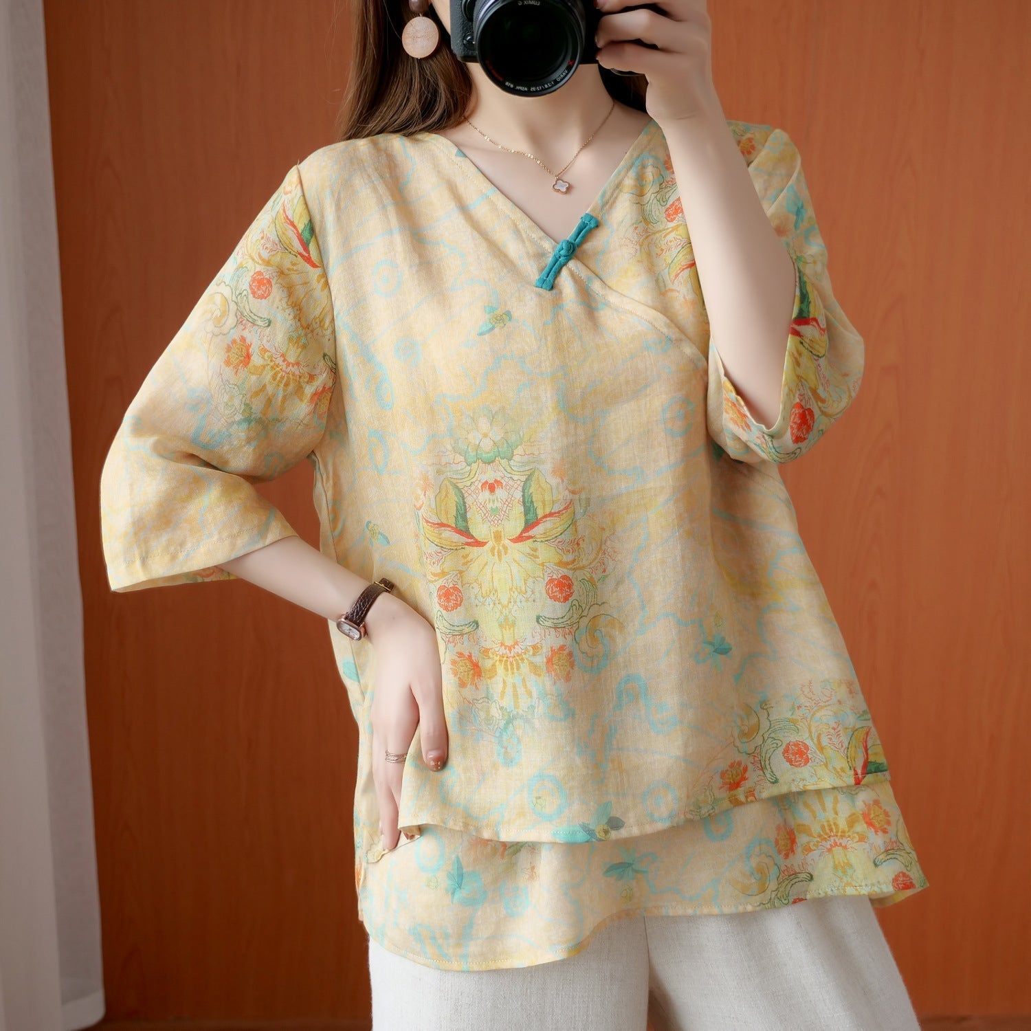 Chinese Style Retro Anti-aging Temperament Shirt Women’s Summer Loose