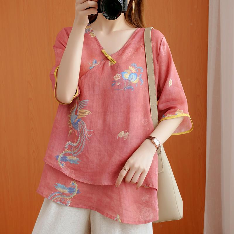 Chinese Style Retro Anti-aging Temperament Shirt Women’s Summer Loose