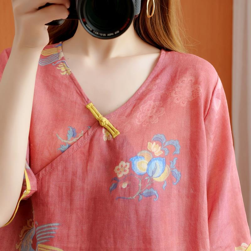 Chinese Style Retro Anti-aging Temperament Shirt Women’s Summer Loose