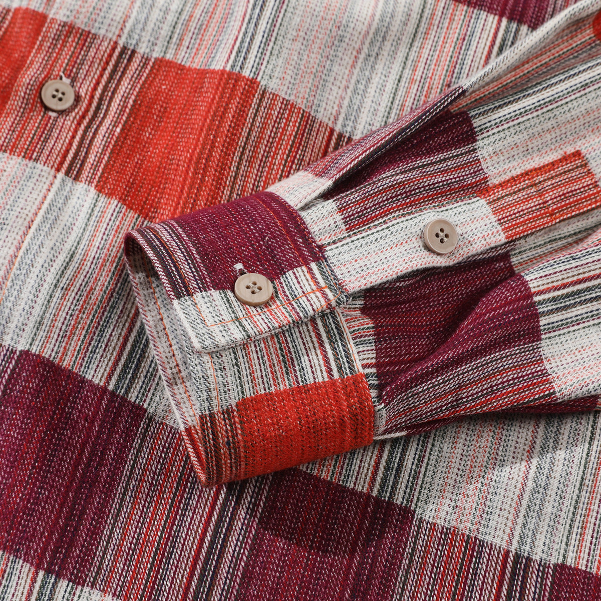 Retro Loose Long Sleeve Shirt Striped Shirt