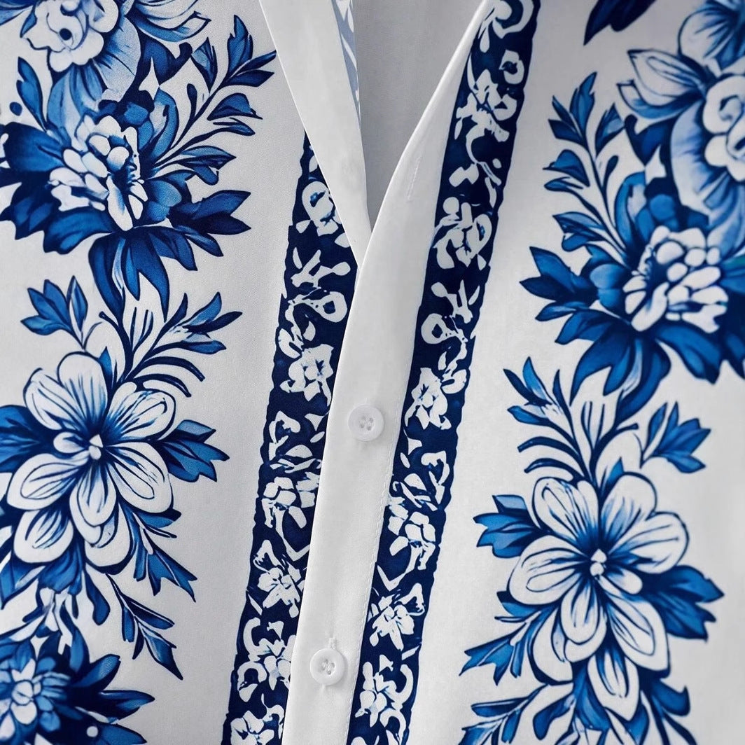Retro Flower Pattern 3D Digital Printing Suit