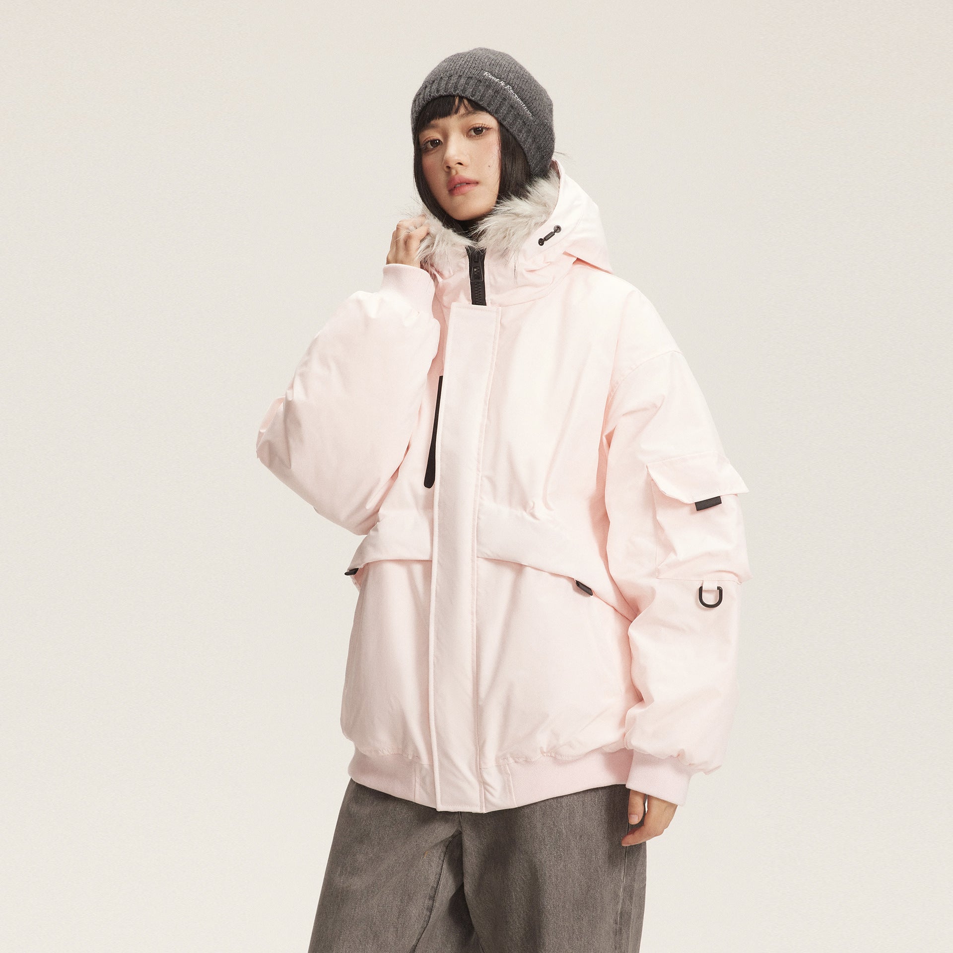 Retro Fur Collar Hood Parka Down Jacket Women’s Winter Thickened