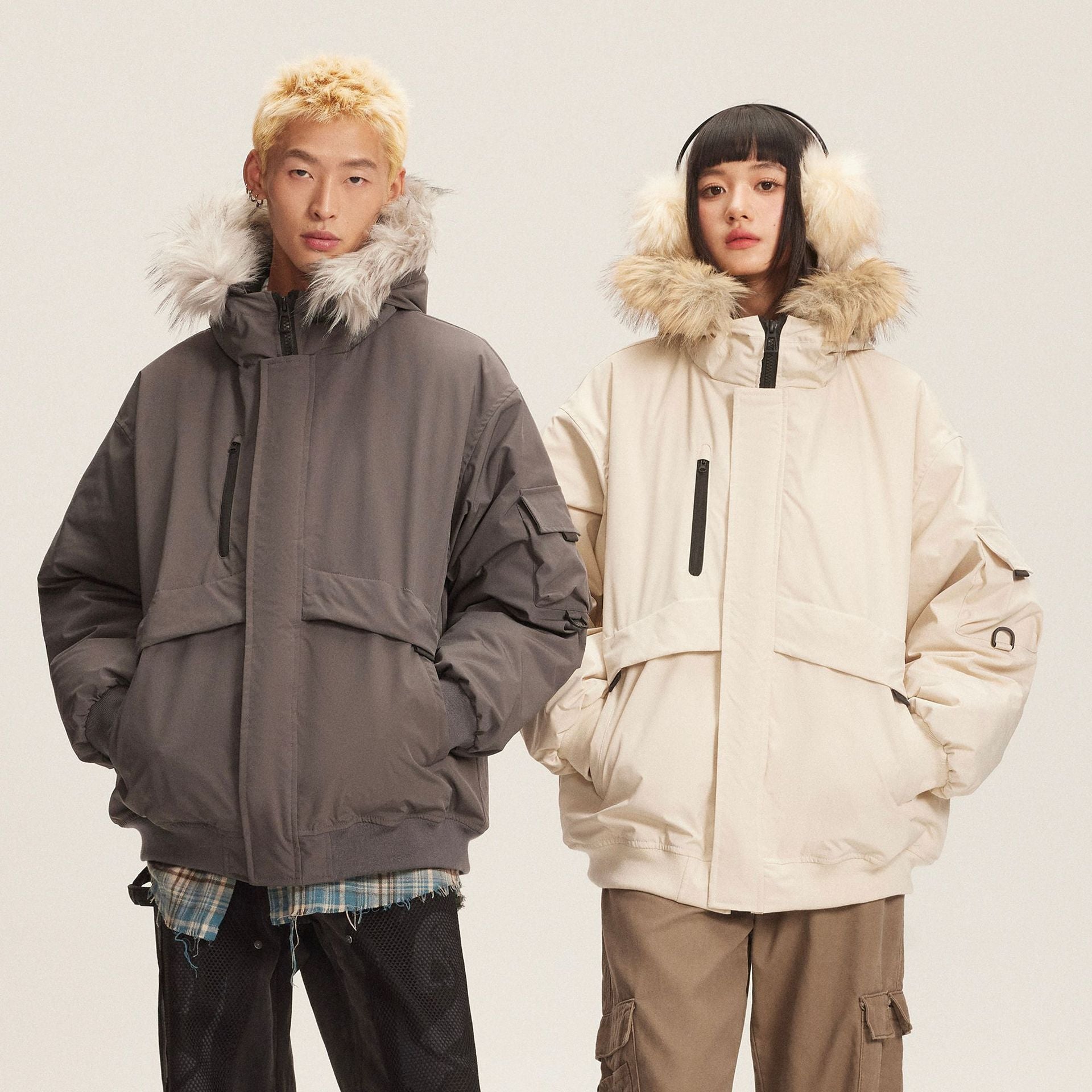 Retro Fur Collar Hood Parka Down Jacket Women’s Winter Thickened