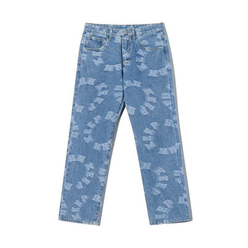 High street retro hole jeans beggar pants
