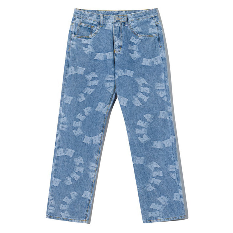 High street retro hole jeans beggar pants