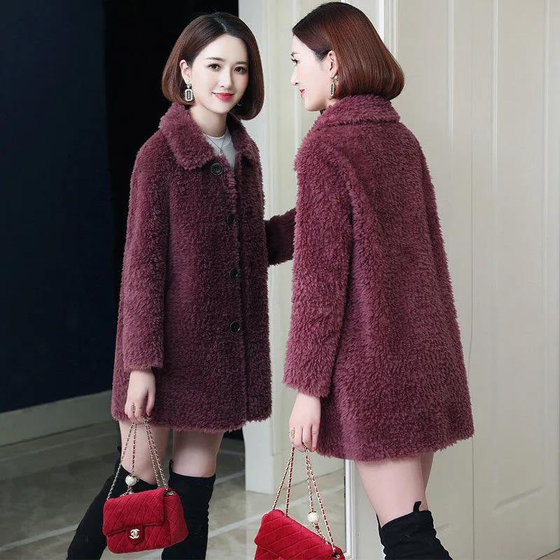 Women’s Thick Faux Cashmere Coat Mid-length