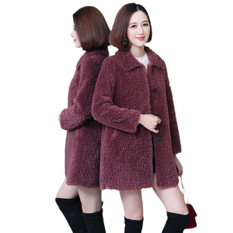 Women’s Thick Faux Cashmere Coat Mid-length