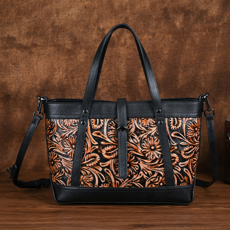 Retro Luxe First Layer Cowhide Bag High-End Fashion Online