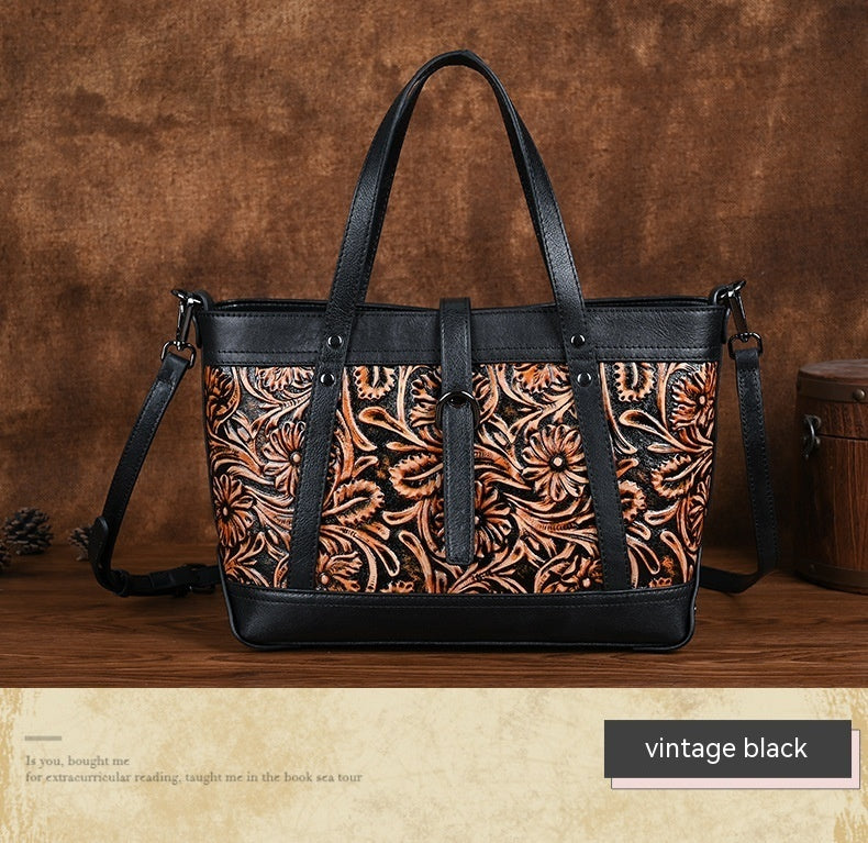 Retro Luxe First Layer Cowhide Bag High-End Fashion Online