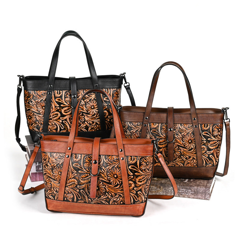 Retro Luxe First Layer Cowhide Bag High-End Fashion Online