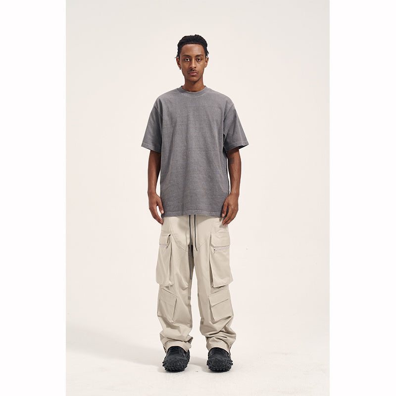 Multi Pocket Retro Velcro Side Zipper Men’s Casual Pants