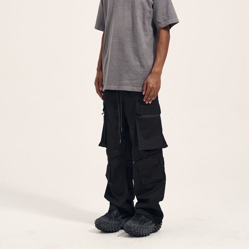 Multi Pocket Retro Velcro Side Zipper Men’s Casual Pants