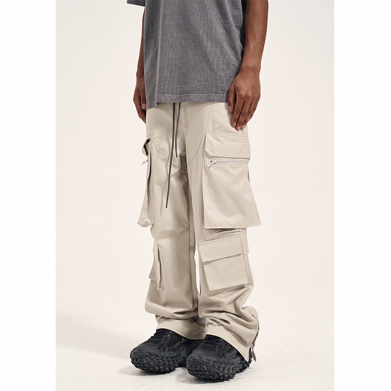 Multi Pocket Retro Velcro Side Zipper Men’s Casual Pants