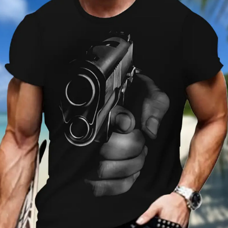 Men’s Printed T-shirt Energetic Short Sleeved Round Neck T-shirt Summer Outdoor Men’s Clothing - 5