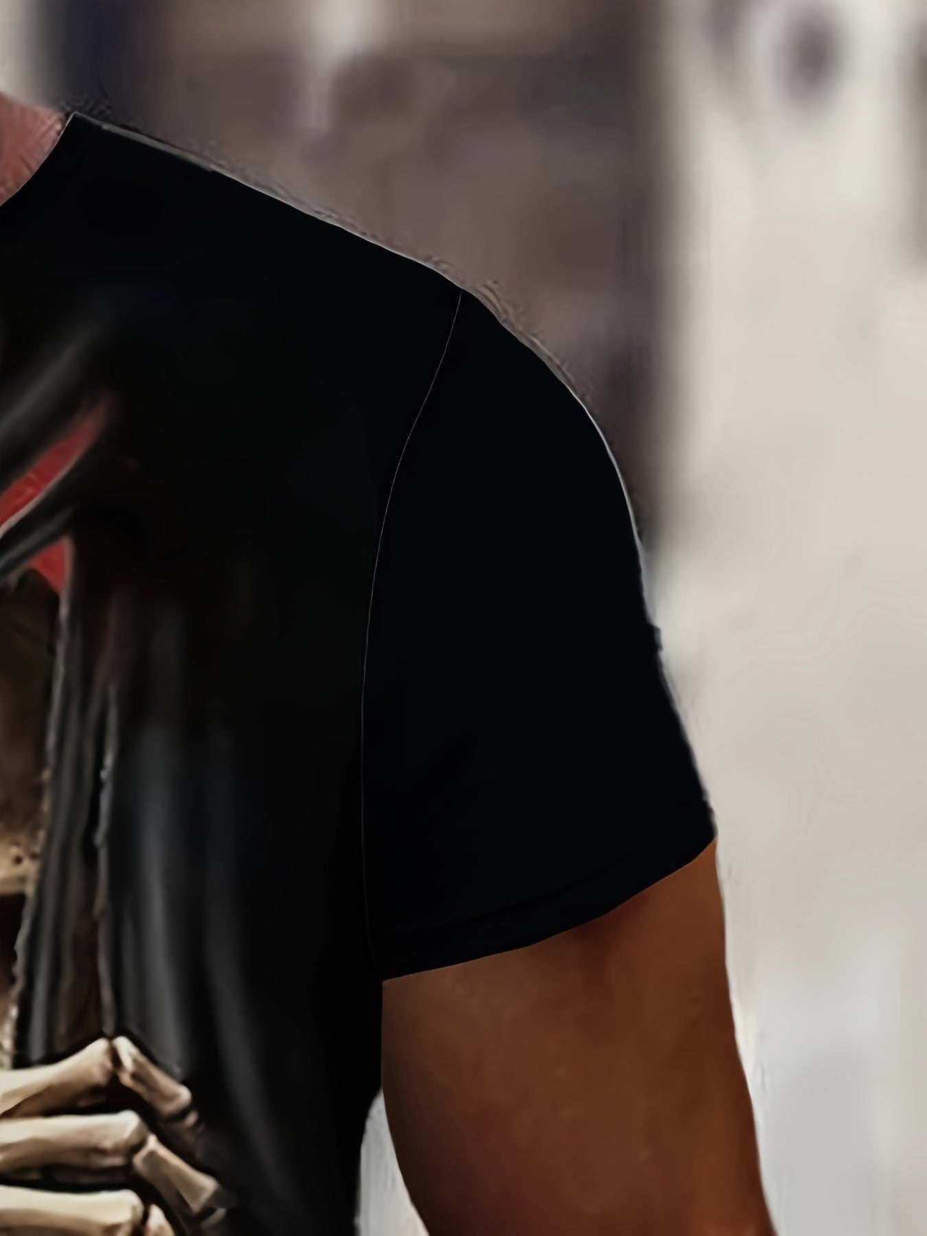 Men’s 3D Skull Printed T-shirt - Casual Short Sleeve Summer Outdoor Stretch Polyester Blended Machine Washable - 5
