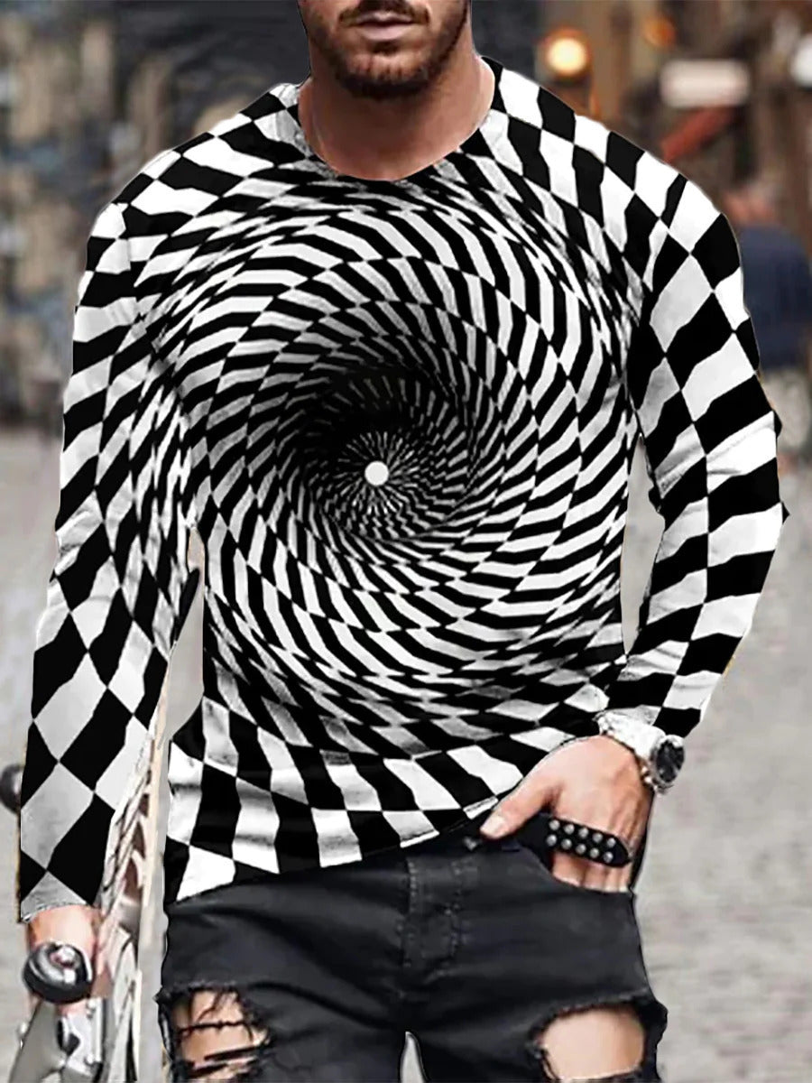 Trendy Hip-hop Gradient Swirl Retro T-shirt - 4 Style / S
