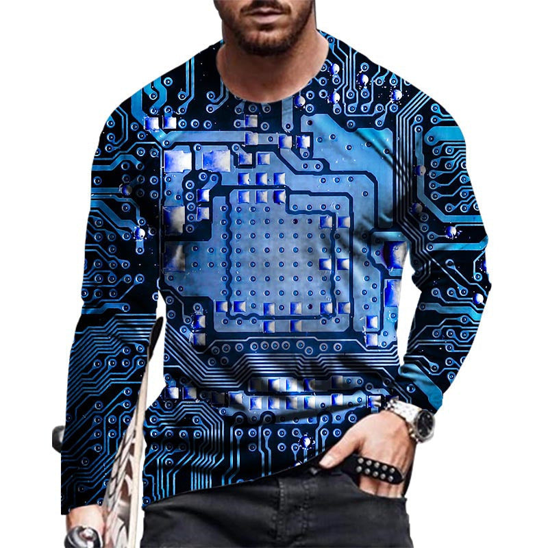 Trendy Hip-hop Gradient Swirl Retro T-shirt - 7 Style / S