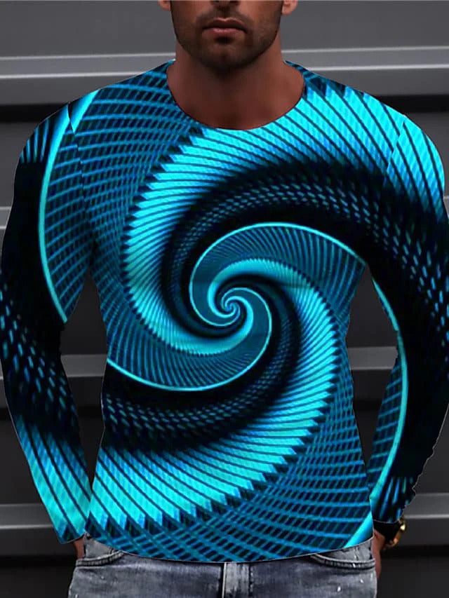 Trendy Hip-hop Gradient Swirl Retro T-shirt - 8 Style / S