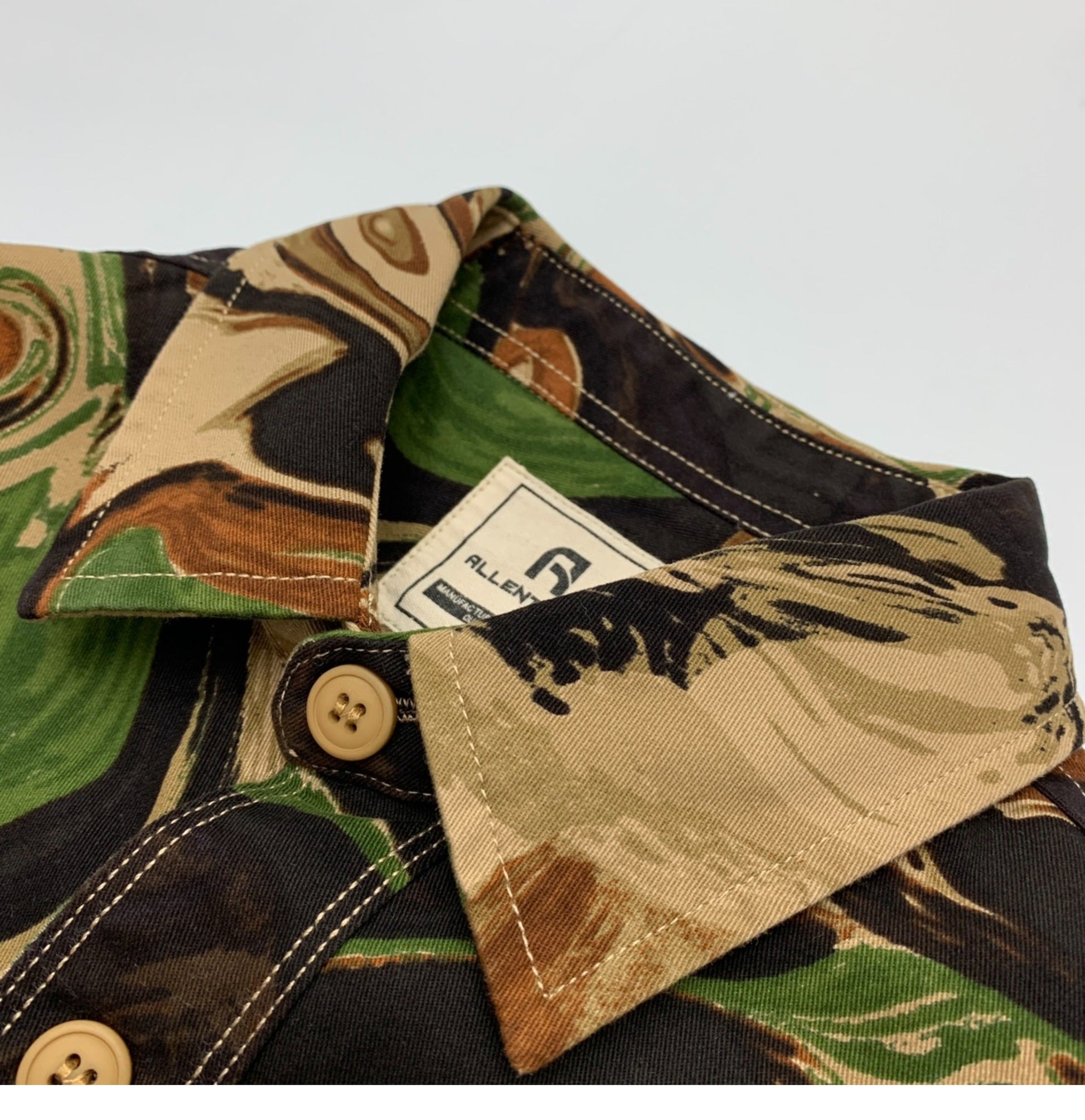 Beautiful Camouflage Shirt Men’s Japanese-style Retro Washed Amekaji Workwear Cotton Long Sleeve