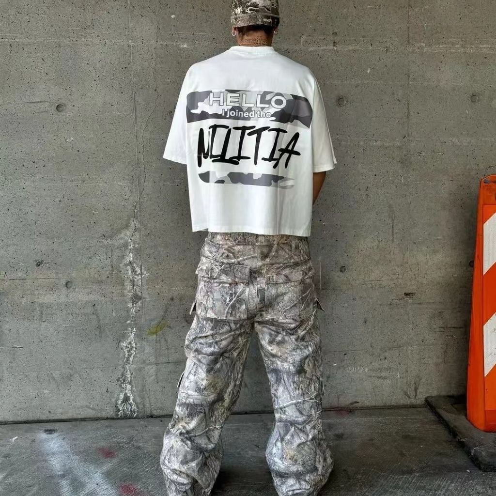 Retro Washed Multi-pocket Slacks Men’s Fashion Drawstring Trousers