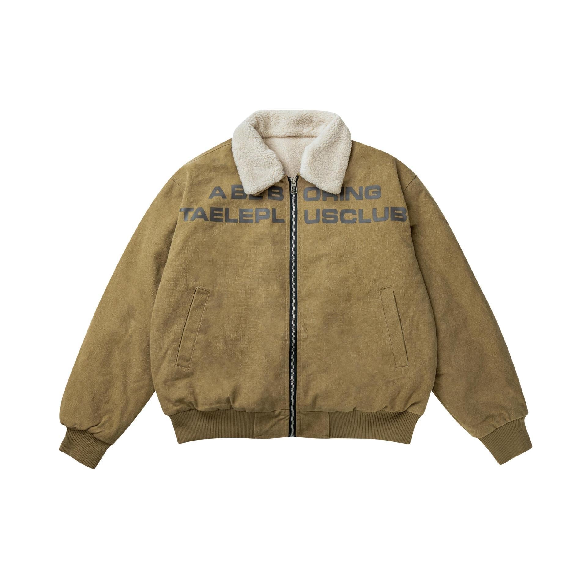 Retro Winter Lamb Men’s And Women’s Cotton-padded Jacket - Khaki TP083TA / M