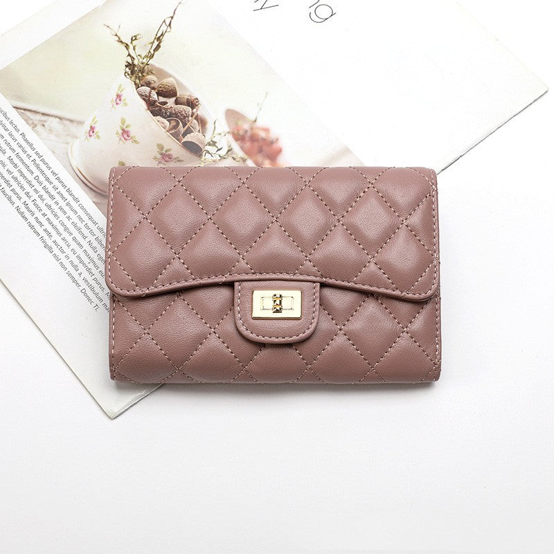 Rhombus Leather Wallet Luxury Clothing for Men and Women