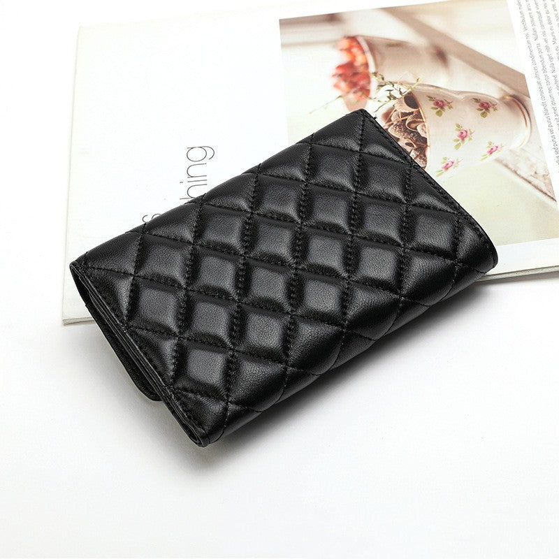 Rhombus Leather Wallet Luxury Clothing for Men and Women