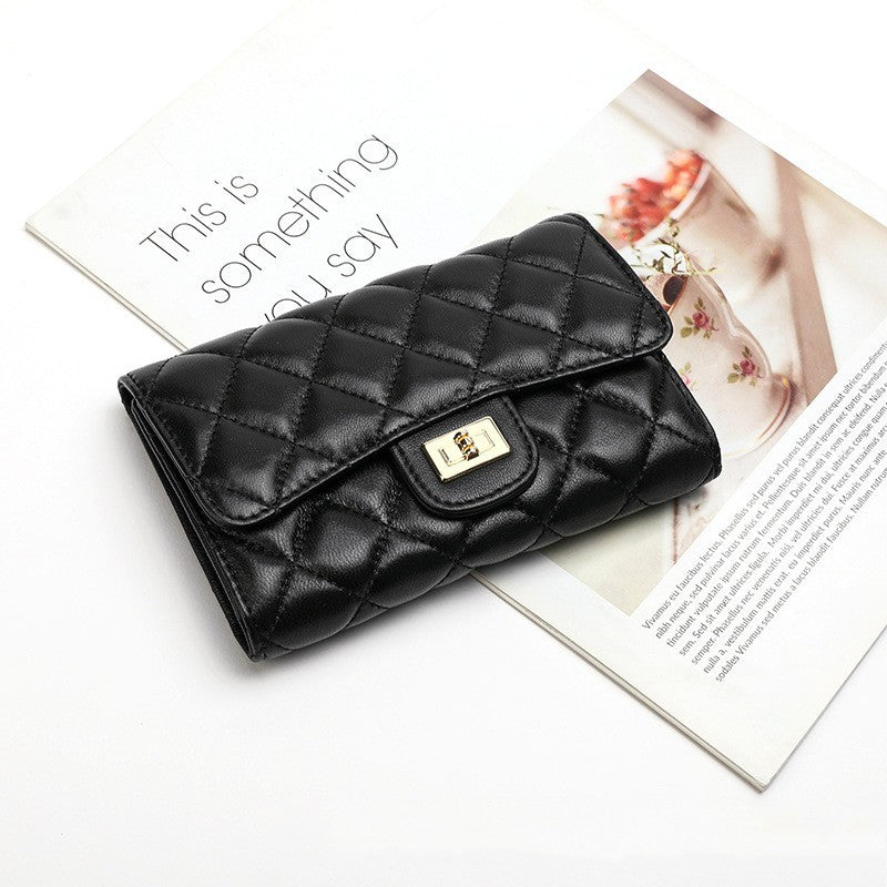 Rhombus Leather Wallet Luxury Clothing for Men and Women