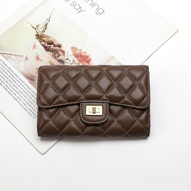 Rhombus Leather Wallet Luxury Clothing for Men and Women