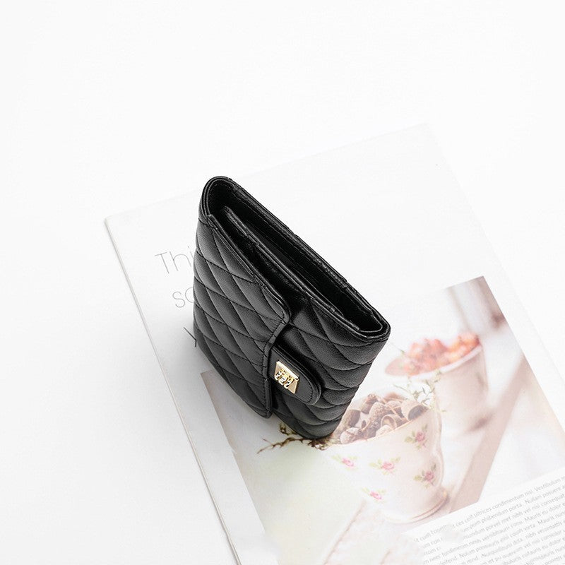 Rhombus Leather Wallet Luxury Clothing for Men and Women