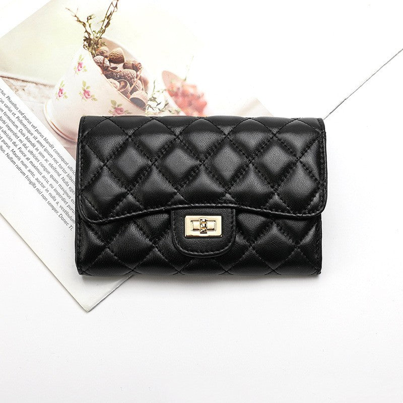 Rhombus Leather Wallet Luxury Clothing for Men and Women
